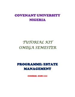 esm222 tutorial kit - Covenant University