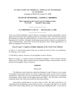 STATE OF TENNESSEE v. LIONEL E. SHERRON
