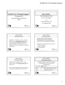 SCHIMA ICD-10 C6 Handouts - Attendees