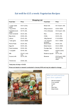 Eat well for &pound;15 a week: Vegetarian Recipes