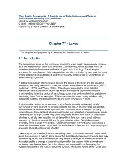 Chapter 7* - Lakes - World Health Organization