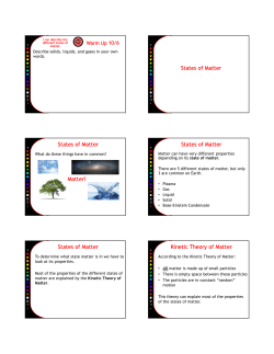States of Matter States of Matter Matter!