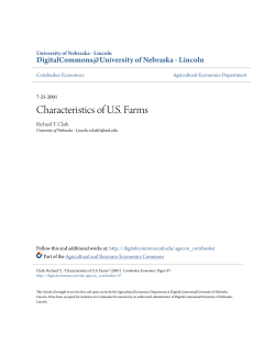 Characteristics of US Farms - DigitalCommons@University of