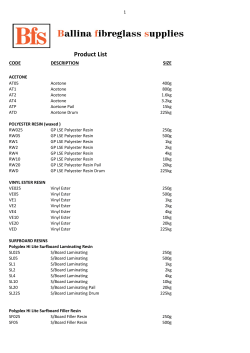BFS PRODUCT LIST(1). - Ballina Fibreglass Supplies