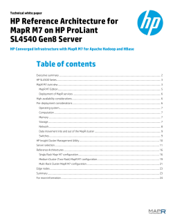 HP Reference Architecture for MapR M7 on HP ProLiant SL4540
