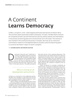 A Continent Learns Democracy - Max-Planck