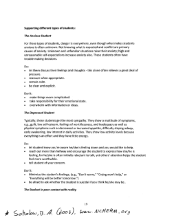 supporting different types of students: The Anxious Student For