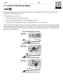 7.1 Levers in the Human Body