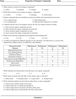 Properties of Organic Compounds Date