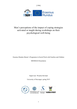 Men`s perceptions of the impact of coping strategies activated or