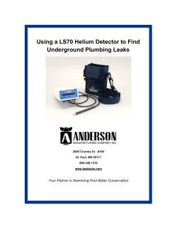 Using a LS70 Helium Detector to Find Underground Plumbing Leaks