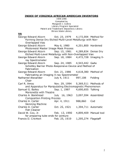 2 INDEX OF VIRGINIA AFRICAN AMERICAN INVENTORS 1880