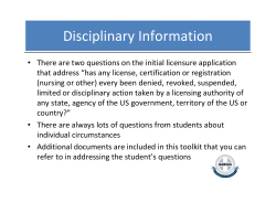 Disciplinary Information - Kansas State Board of Nursing