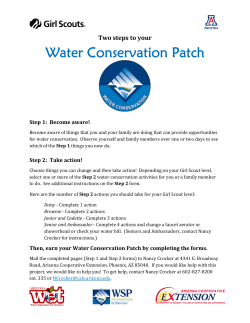 Two Steps To Your Water Conservation Patch