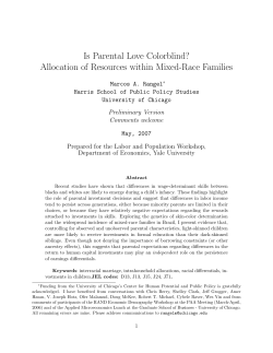 Is Parental Love Colorblind? - Yale Economics