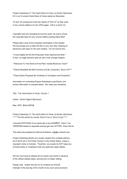 Project Gutenberg V1 The Home Book of Verse, by Burton