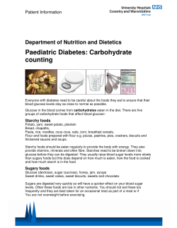Paediatric Diabetes: Carbohydrate counting