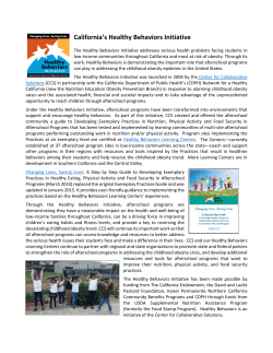 California`s Healthy Behaviors Initiative