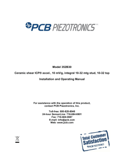 Model 352B30 Ceramic shear ICP&reg; accel., 10 mV/g, integral 10