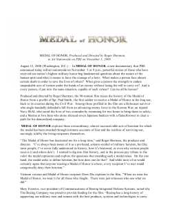 MEDAL OF HONOR - Florentine Films