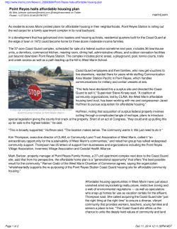 Point Reyes hails affordable housing plan, Marin Independent