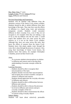 Diffusion and Osmosis lesson plan 2
