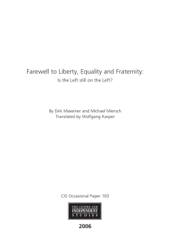 Farewell to Liberty, Equality and Fraternity