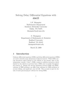 Solving Delay Differential Equations with dde23