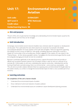 Unit 17: Environmental Impacts of Aviation - Edexcel