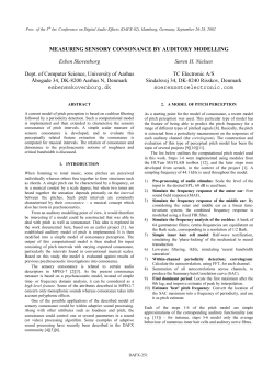 Measuring Sensory Consonance by Auditory Modeling