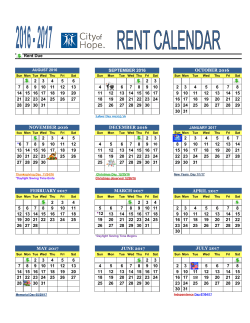 Rent Due OCTOBER 2016 2 3 4 5 6 2 3 7 8 9 10 11