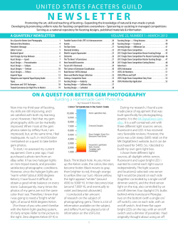 NEWSLETTER - United States Faceters Guild