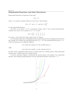 Exponential Functions and their Derivatives