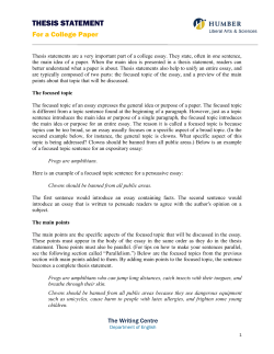 Thesis Statement for College Paper