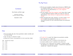 Correlation The Big Picture Data Scatter Plots