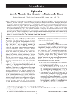 Metabolomics - Circulation: Cardiovascular Genetics