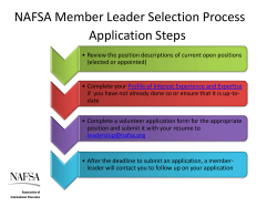 NAFSA Member Leader Selection Process Application Steps