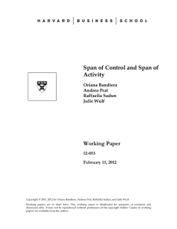 Span of Control and Span of Activity Working Paper
