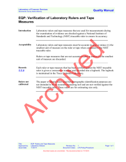 EQP: Verification of Laboratory Rulers and Tape Measures