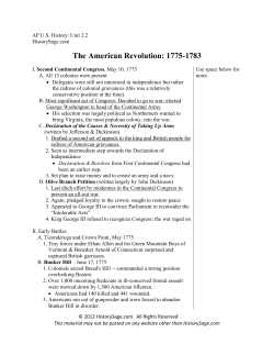 The American Revolution: 1775-1783
