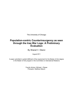 Population-centric Counterinsurgency as seen through the Iraq War