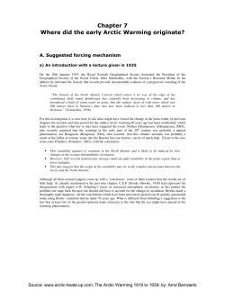 Chapter 7 Where did the early Arctic Warming originate?