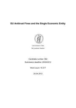 EU Antitrust Fines and the Single Economic Entity