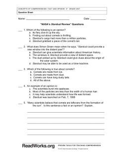 NASA Stardust Review Questions