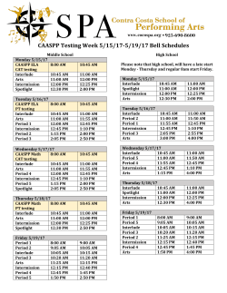 CAASPP Testing Week 5/15/17