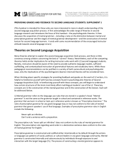 Supplement1 Theories on Second Language Acquisition