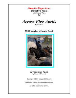 across five aprils - Taking Grades Publishing Company