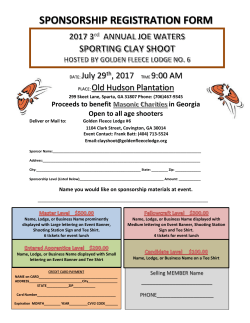 SPONSORSHIP REGISTRATION FORM