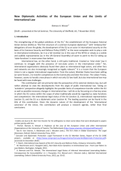 New Diplomatic Activities of the European Union and the Limits of