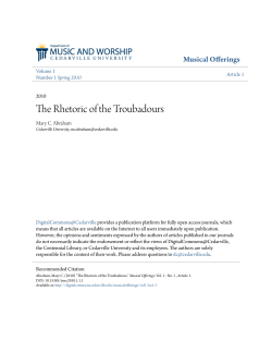 The Rhetoric of the Troubadours